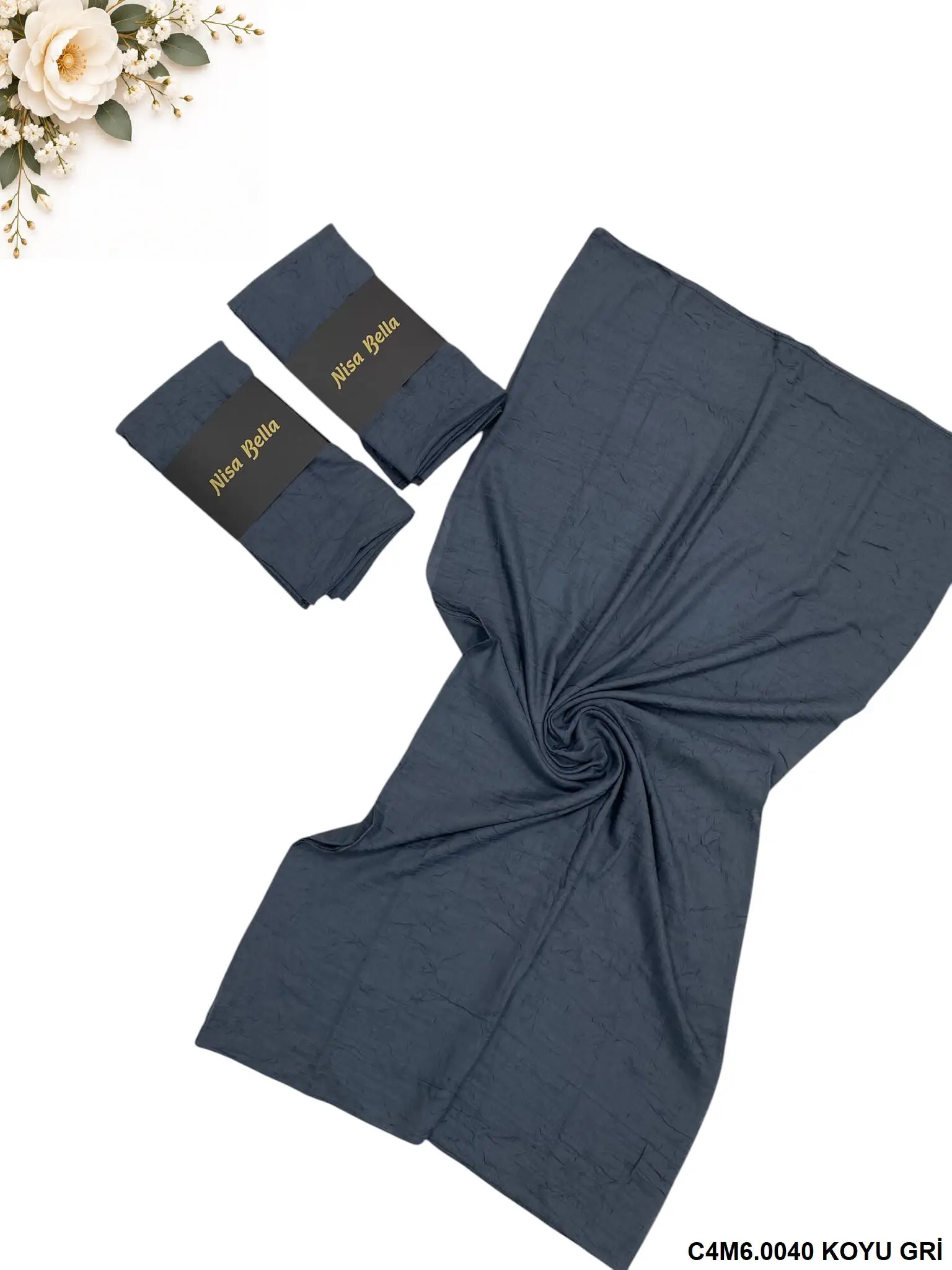 BAMBU KRAŞ KOYU GRİ ŞAL (C4M6)