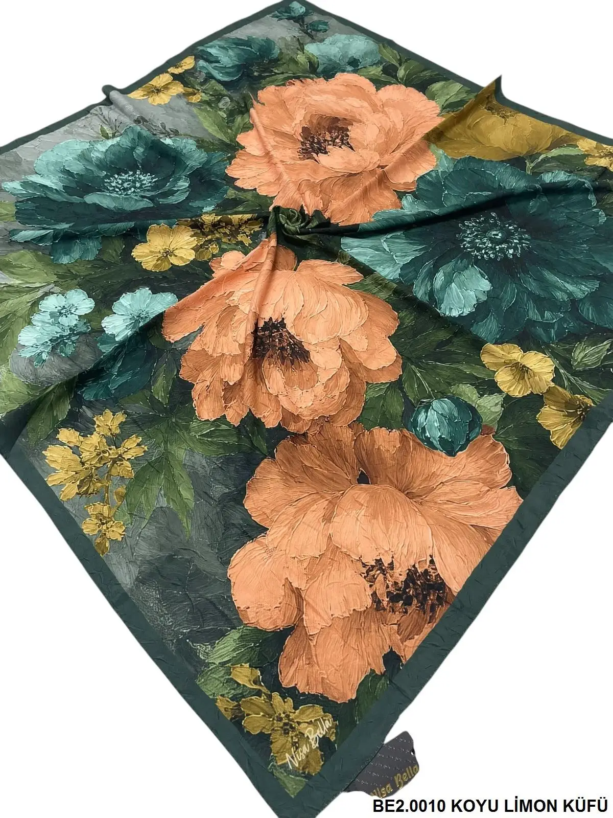 BAMBU SOFT EŞARP KOYU LİMON KÜFÜ -BE2