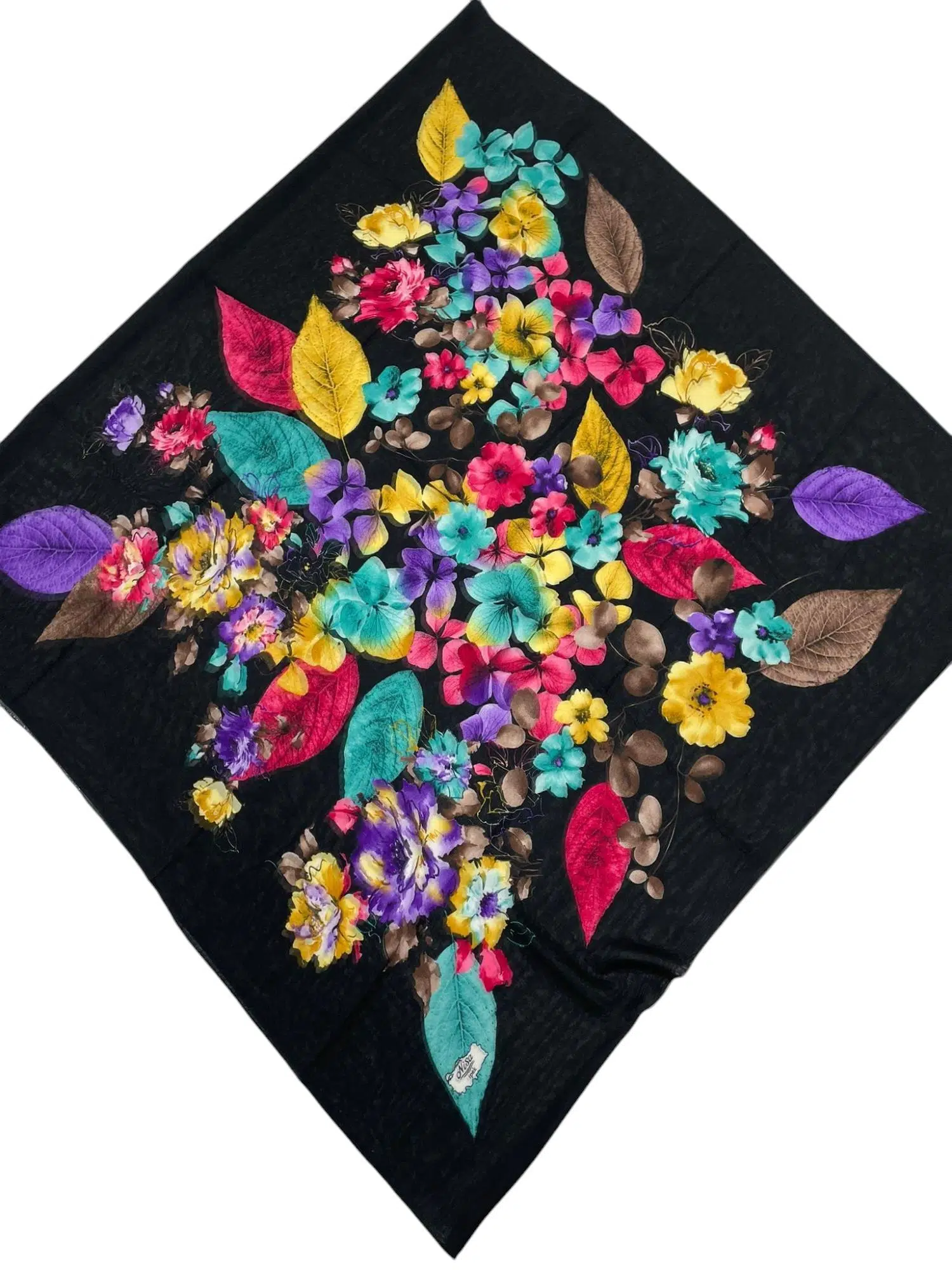 DESENLİ OYALIK 100 CM SİYAH MOR (B2M1)