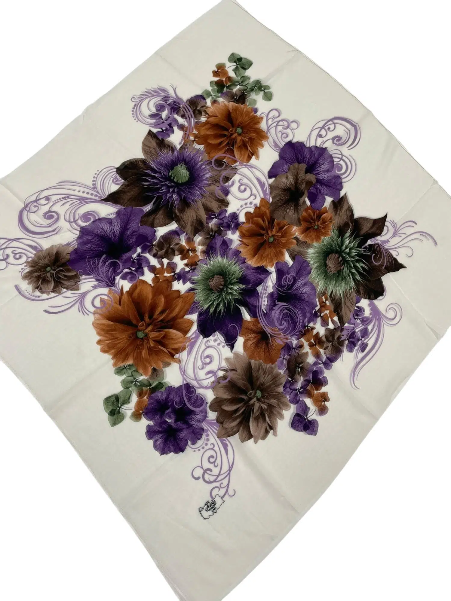 DESENLİ OYALIK KREM MOR KAHVERENGİ (B1M2)