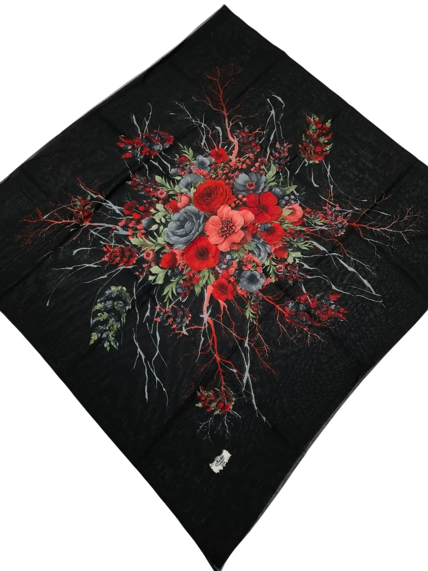 DESENLİ OYALIK SİYAH KIRMIZI (B2M4)