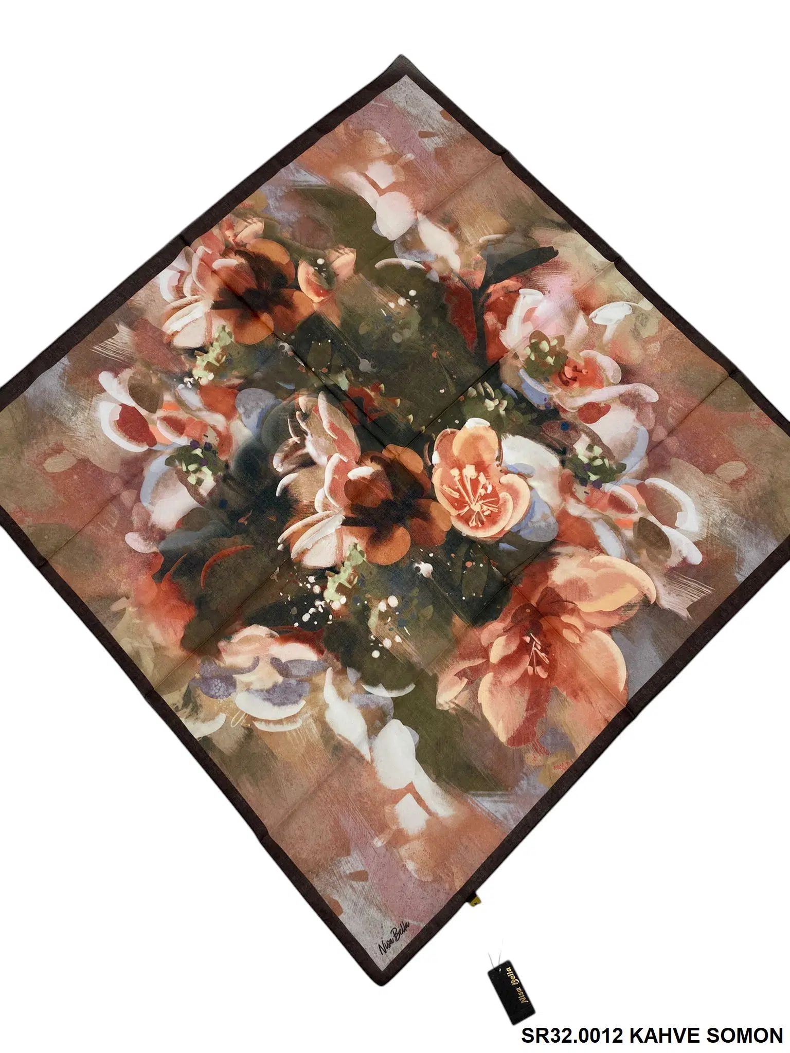 RETRO SOFT EŞARP KAHVE SOMON (SR32)