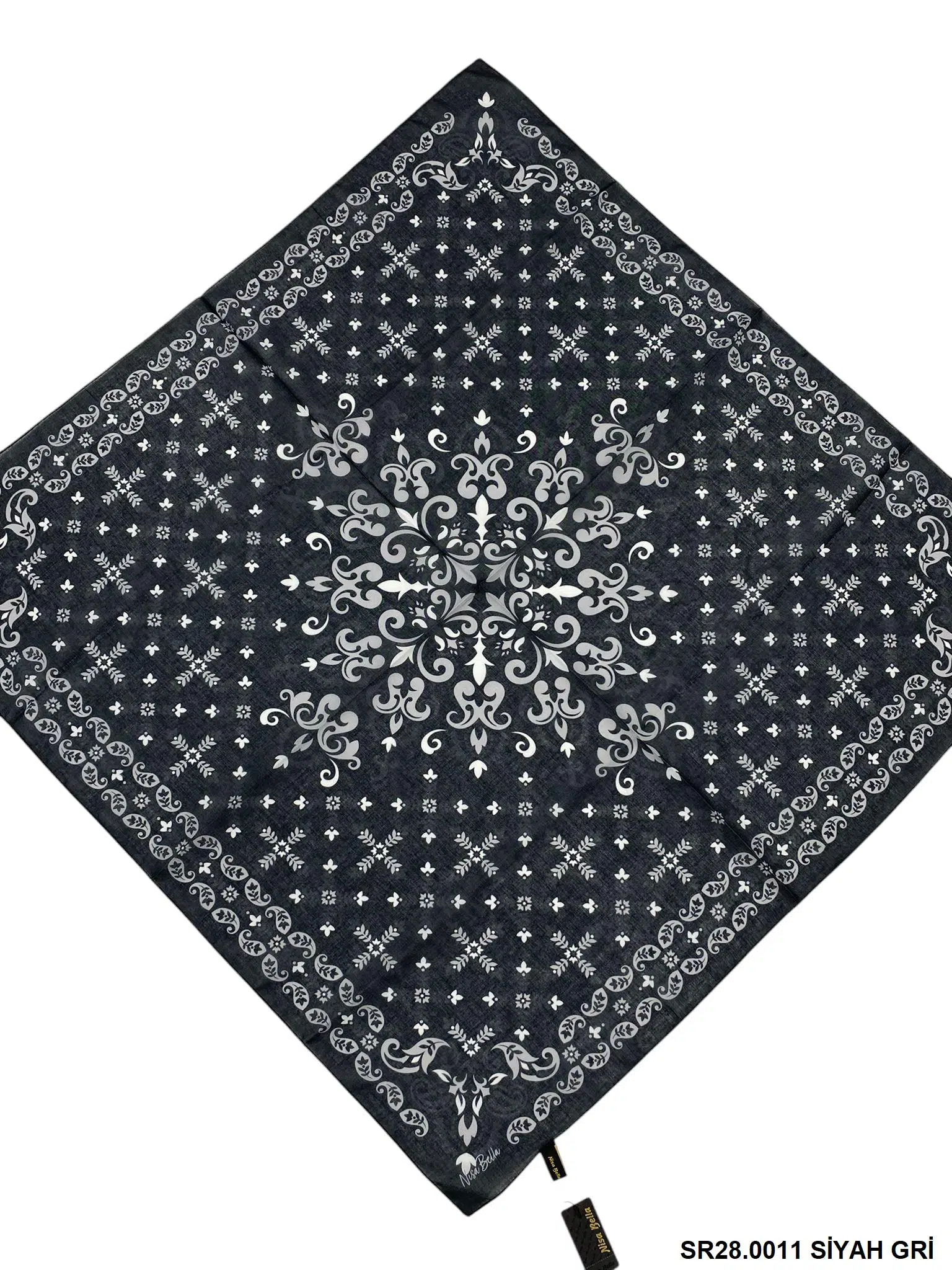 RETRO SOFT EŞARP SİYAH GRİ (SR28)