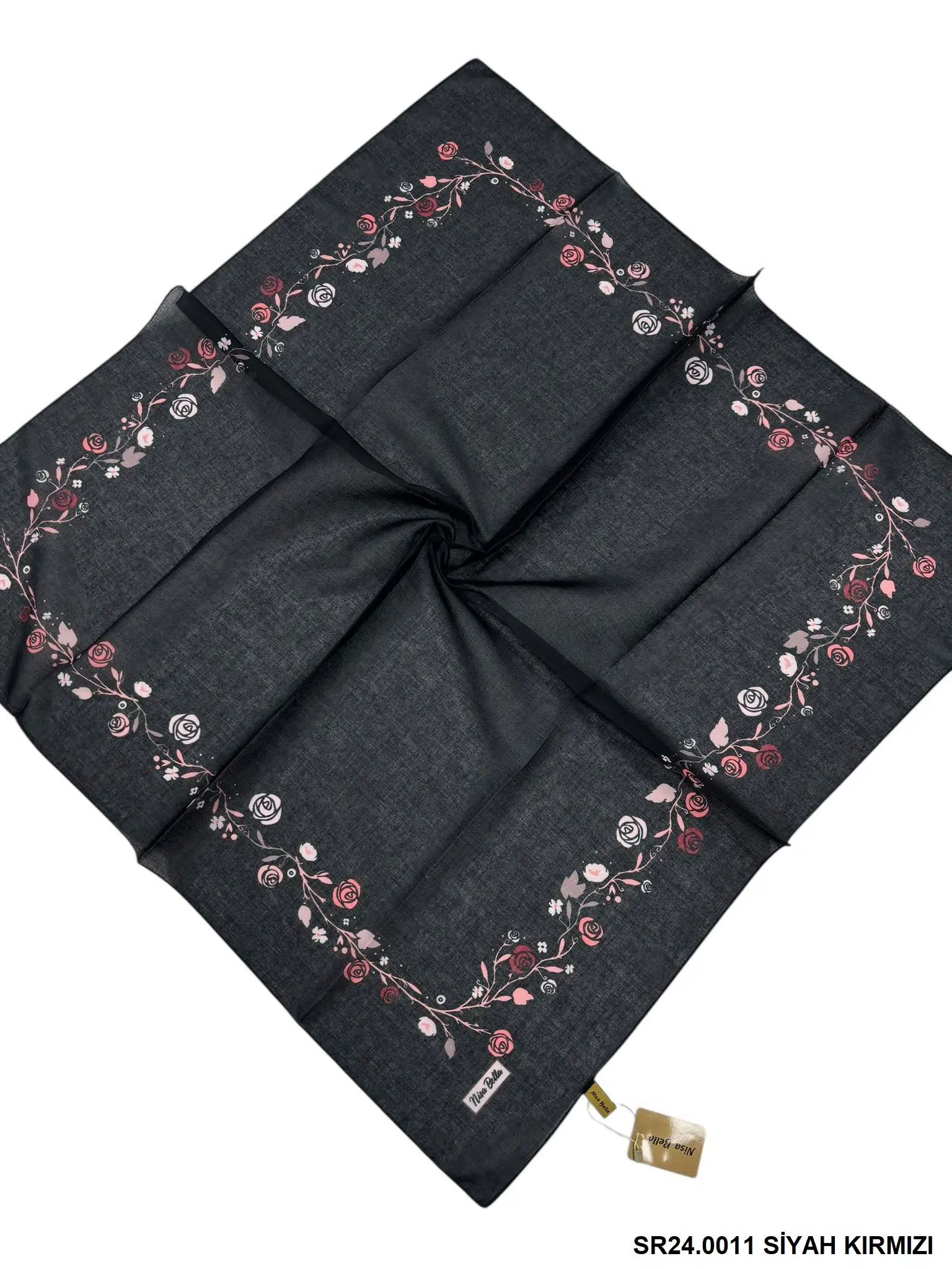 RETRO SOFT EŞARP SİYAH KIRMIZI (SR 24)