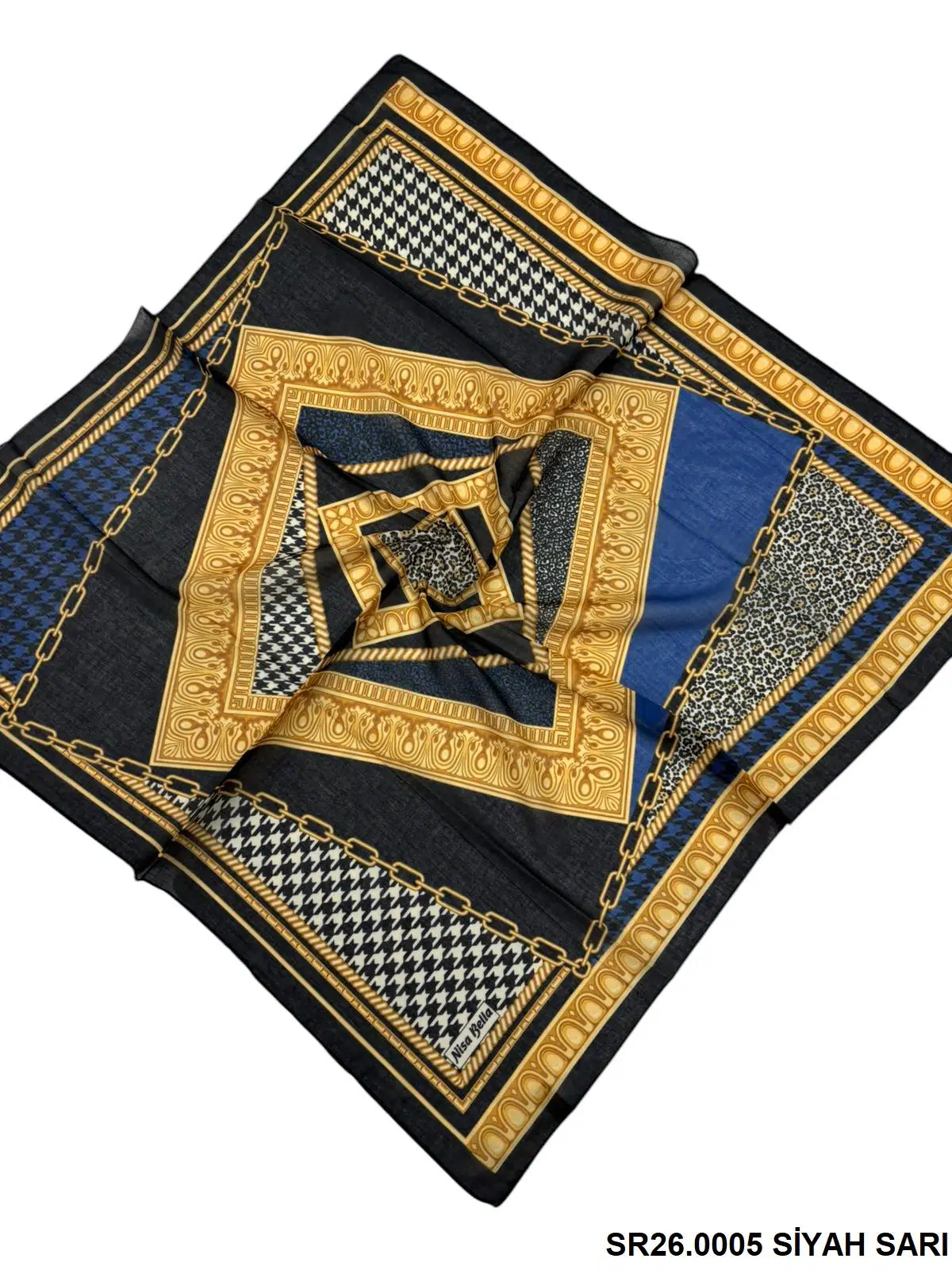 RETRO SOFT EŞARP SİYAH SARI (SR 26)